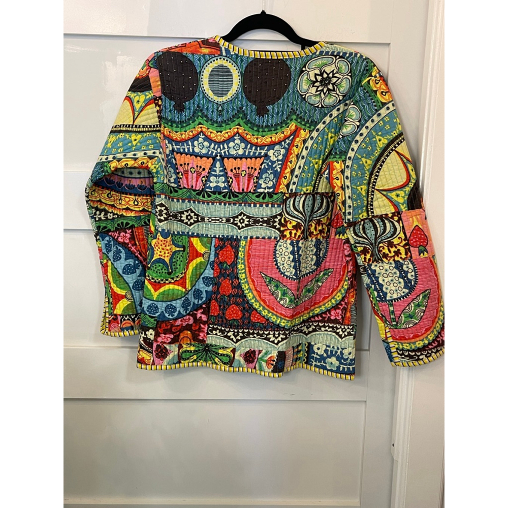 Indian Cotton Quilted Patchwork Jacket Small Boho… - image 5